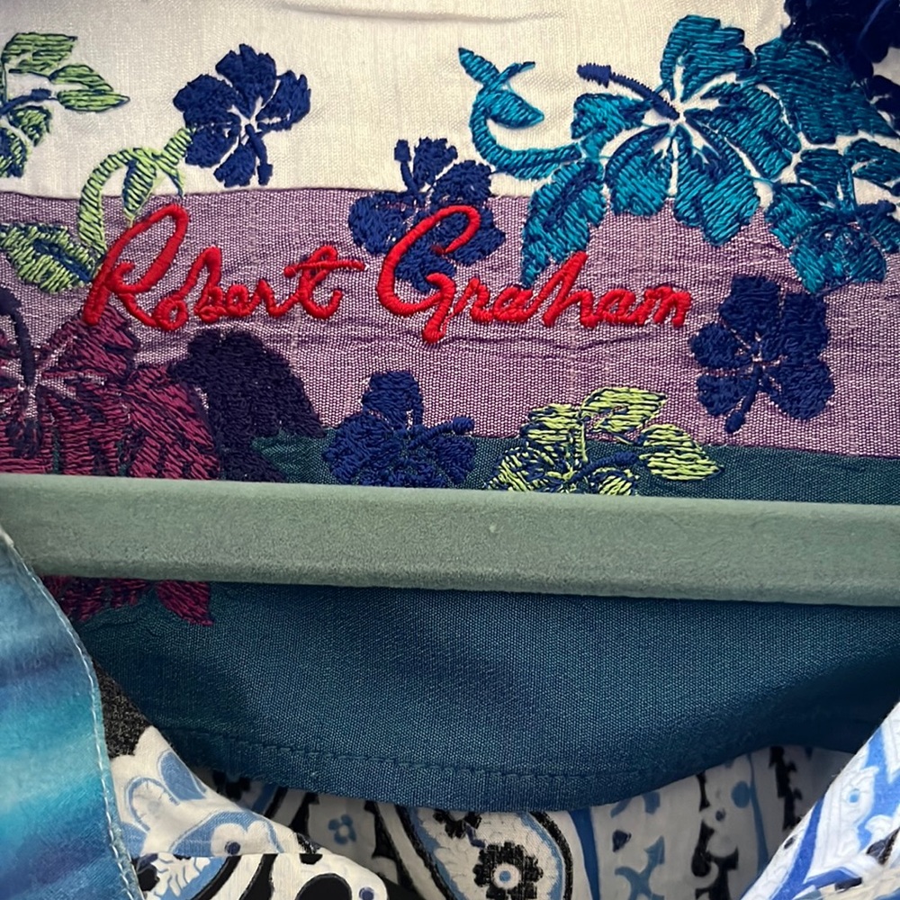 Robert Graham, 2XL Blue, Paisely Long Sleeves